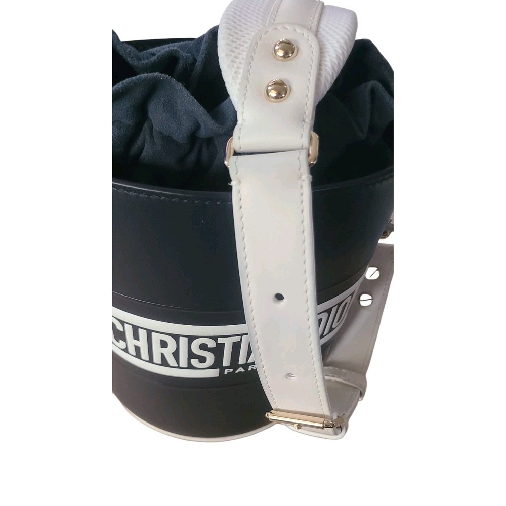 Christian Dior Vibe Bucket Micro 2 Way Handbag Shoulder Bag Navy White Authentic - Picture 10 of 12